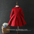 Guangdong china exquisite workmanship red lace long sleeve baby girl dresses frocks